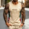 Men's Casual Sleeveless Round Neck Tank Top for Soccer Fans