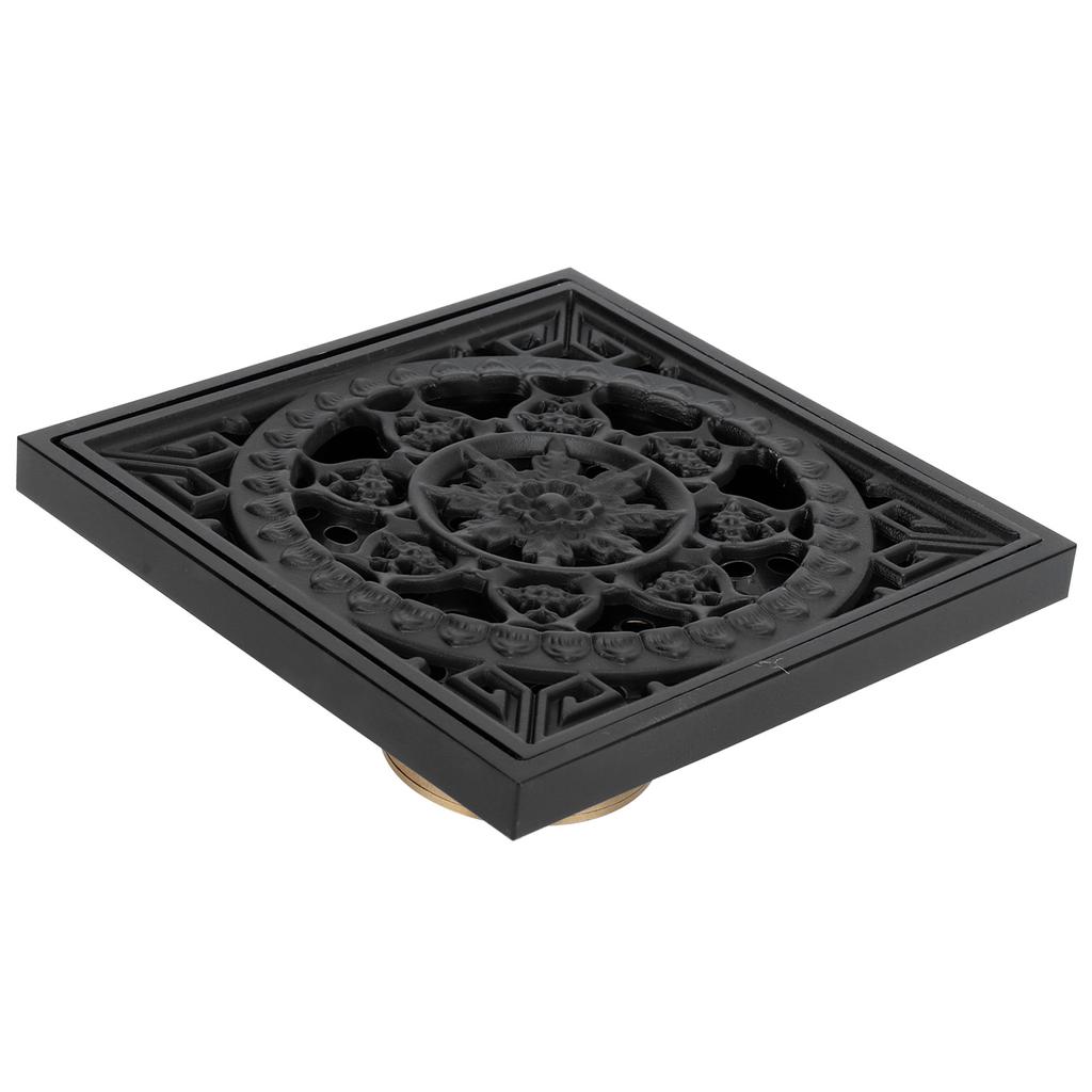 Sifon de pardoseală rezistent la insecte și mirosuri, din cupru, pentru familie, hoteluri, bucătării, băi, negru