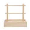 Wooden Yarn Storage Rack Double Layer Portable Non Slip Crochet Yarn Holder with Storage Drawer