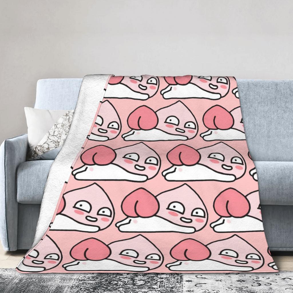 K-Kakaos F-Friends Apeach Heart Blankets Fleece All Season   Multifunction Warm Throw Blanket for Sofa Couch Rug Piece