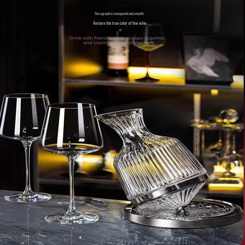 UOZO Crystal Burgundy Wine Glass Set with Decanter