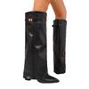 Pointed Suede High-Heeled Fashion Boots, Winter Side Zipper Plus-Size Leg Boots For Women