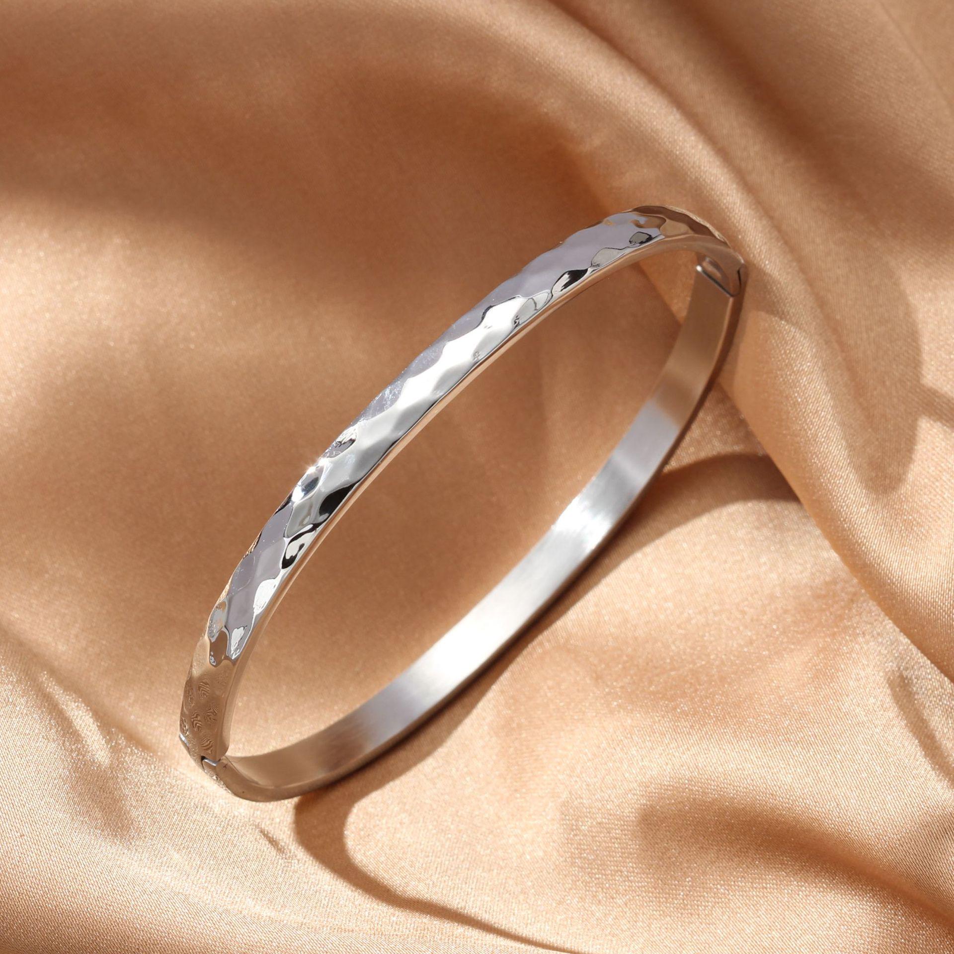 Minimalist Rhombus-Engraved Titanium Steel Bracelet