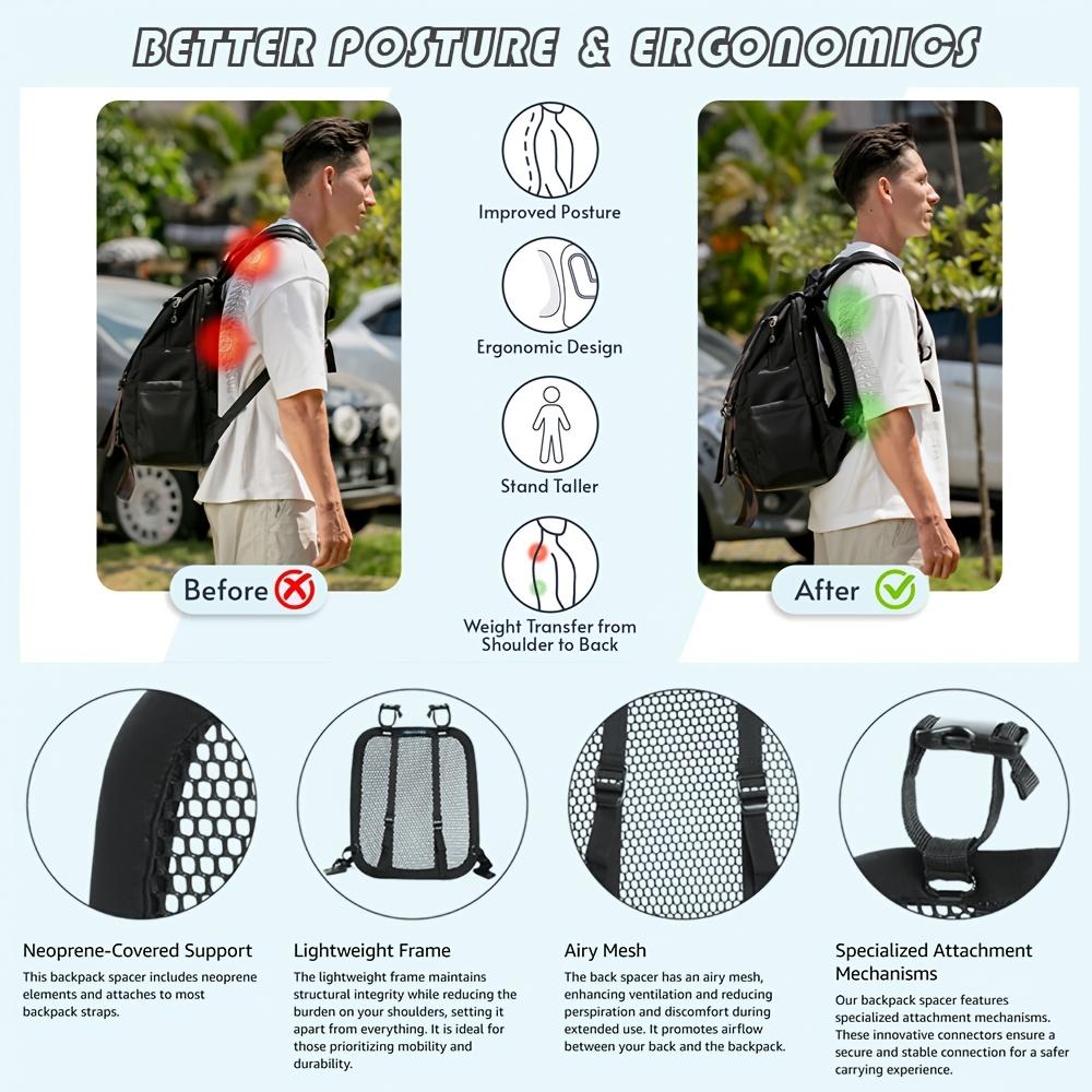 Cadre de Ventilation pour Sac à Dos, Panneau Dorsal Ergonomique à Flux d'Air, Design Universel Léger, Convient pour la Randonnée, le Vélo