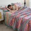 Class A Cotton Towel Blanket: 3-Layer Gauze, Yarn-Dyed Jacquard, 4-Seasons Bedspread, Air Conditioning Quilt, 3-Piece Set