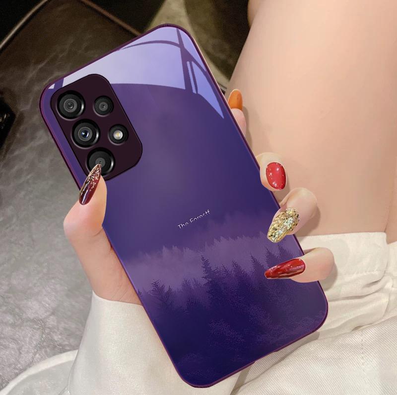 Misty Forest Black Für Samsung Galaxy S10 4G S20 11E 30 S21 21Fe 22 S24 Pro S23 Ultra 5G S8 S9 Gehärtetes Glas Handyhülle