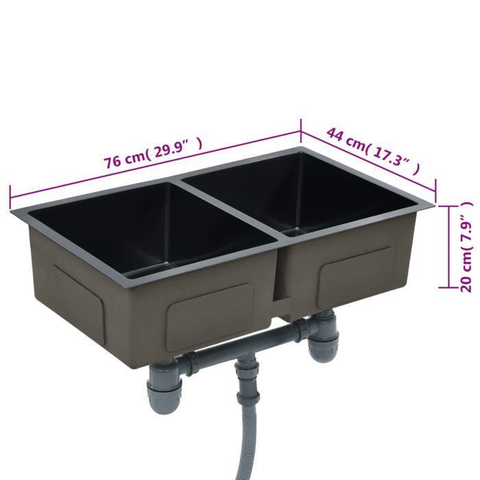 VidaXL Handmade Kitchen Sink Inset Sink Rectangular Sink Bowl Sink Home Interior Resistant Robust 145085