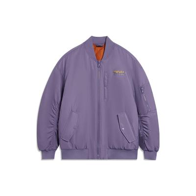 Collaboration Li Ning Phil Hackett Veste Décontractée Ample Couleur Unie Homme Veste Violet Cristal Foncé AJDT629-4