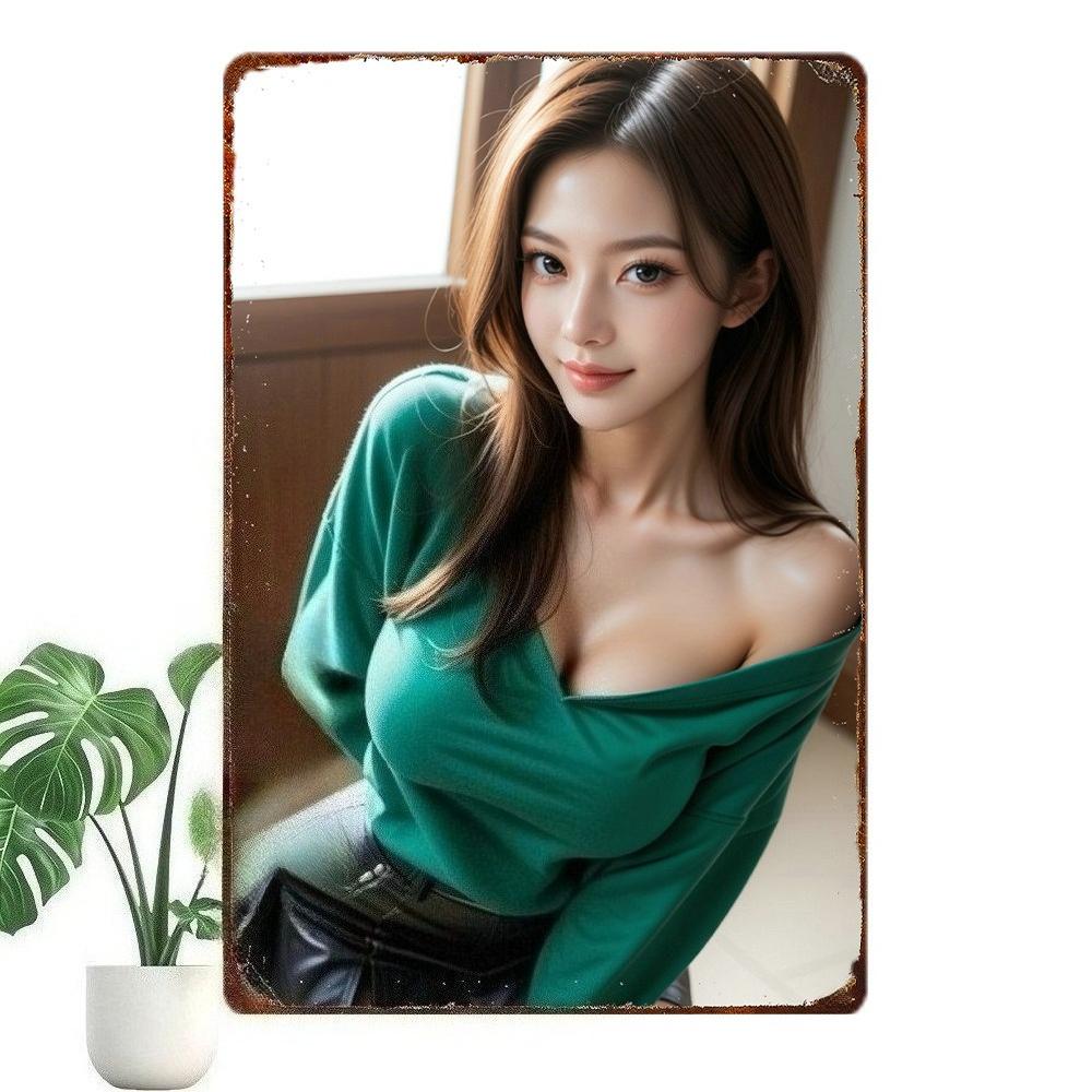 Винтажная металлическая жестяная табличка с аниме 8x12 дюймов Ретро Настенное искусство Гараж Кафе Бар Домашний Декор белый