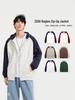 320g Unisex Youthful Trendy Loose Color Block Zipper Raglan Hoodie Cardigan