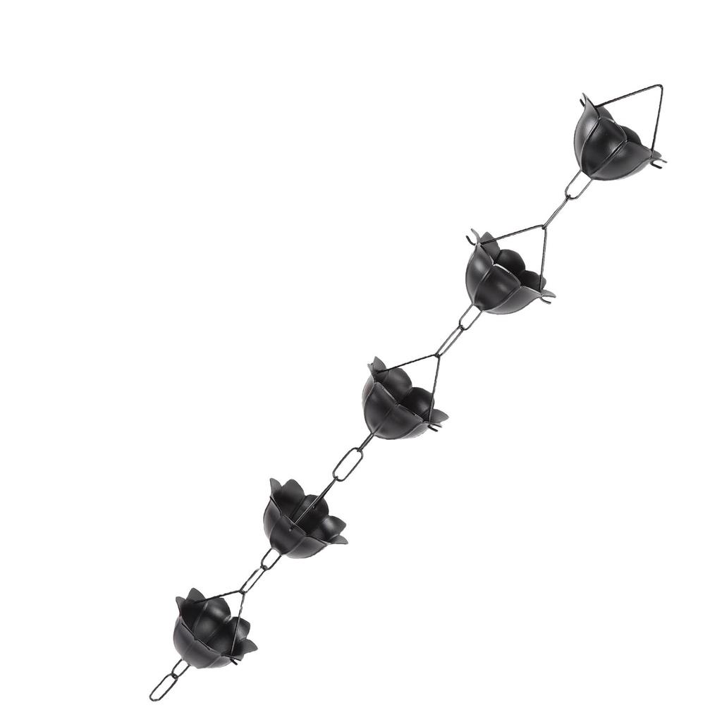 Rain Chain 3.3ft Decorative Rain Catcher Chain for Gutters Outside Rain Gutter Downspout Aluminum Alloy Black A