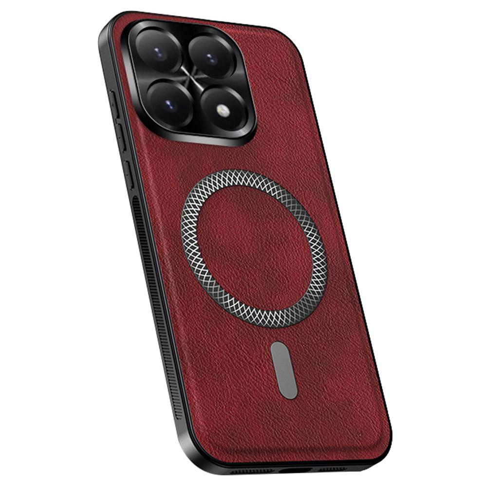 For Xiaomi 15T Magnetic Case PU TPU PC Phone Back Cover with Metal Lens Frame