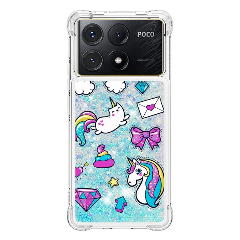 X6 Pro Case On For Fundas Xiaomi Poco X6 Pro Cover Glitter Dynamic Liquid Case For Xiomi Xiaomi PocoX6 X 6 Pro Phone Cases Etui