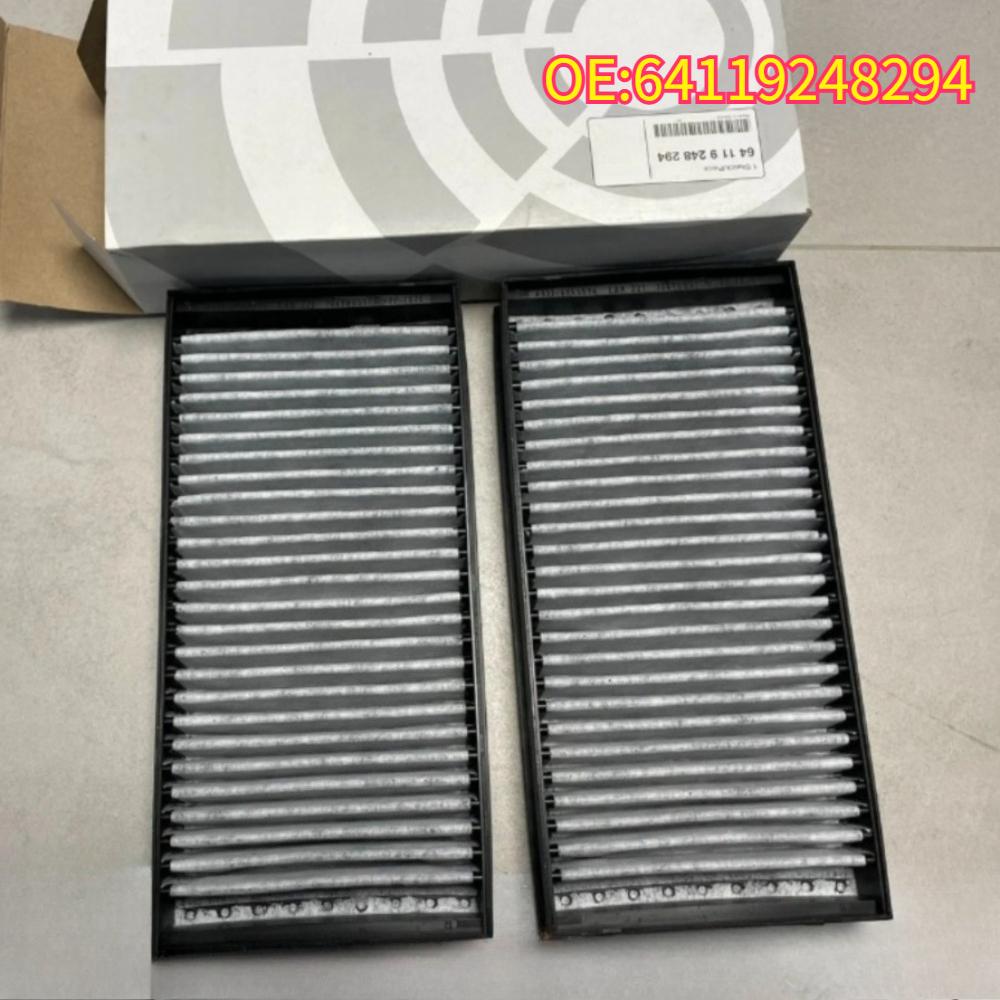 High Quality New For 2PCS 64119248294 Cabin Air Filter For -BMW E70 X5 E71 X6 F01 F02 F07 F10 Activated Carbon ABS
