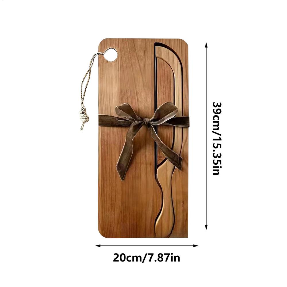 Bread Cutting Board Stainless Bow-Shaped Cutter Wood Bread Slicing Board Set for Left and Right Hands Bagels French Baguettes