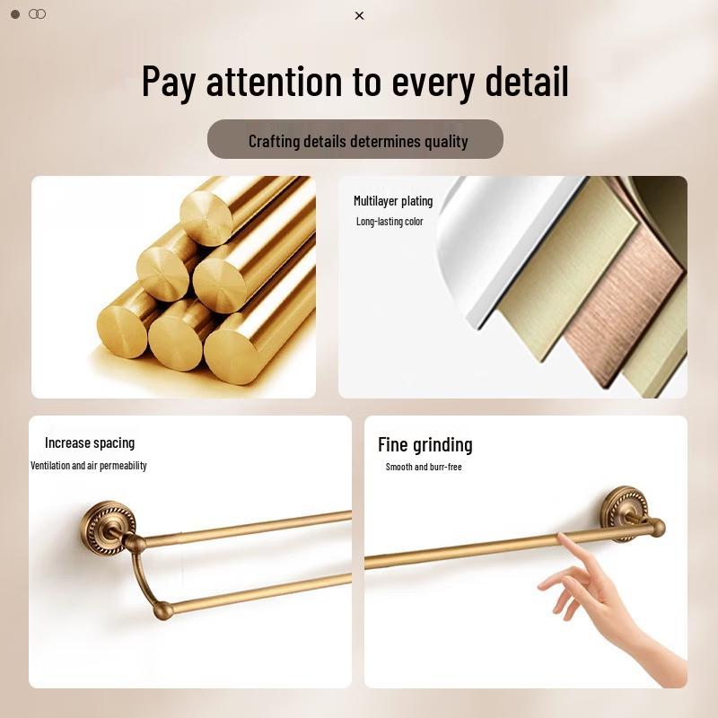 Yipan Antique European Brass Twist Towel Rack & Soap Dish