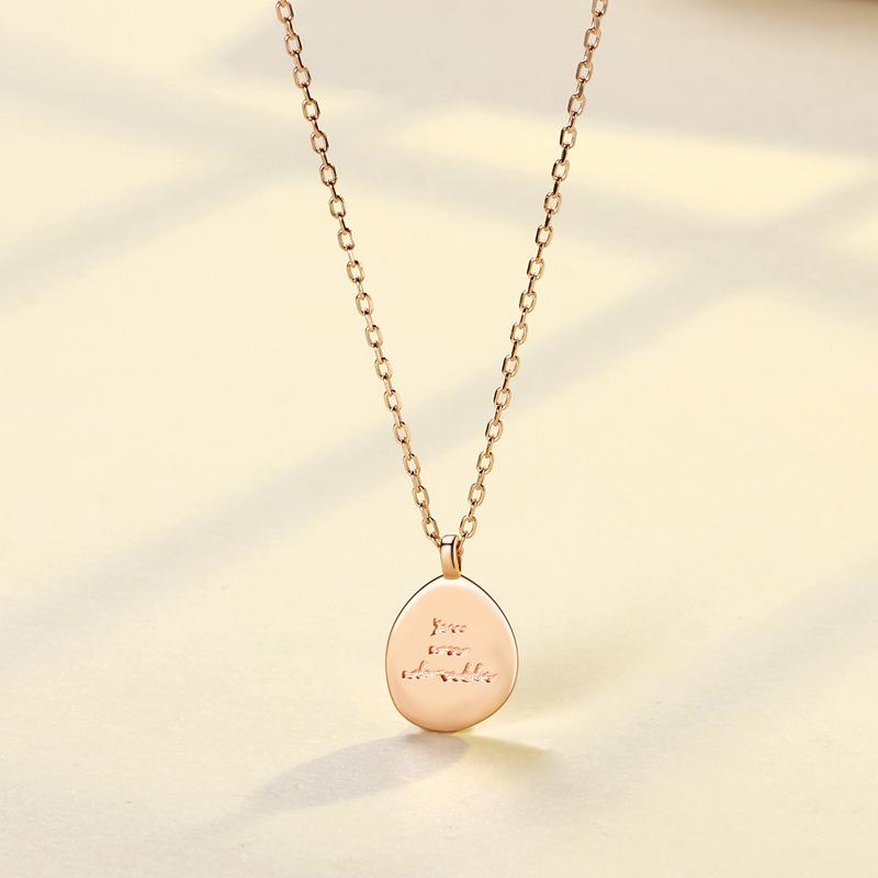 

Water Drop English Letter Round Card Necklace Female Simple Geometric Personality Niche Item Decoration Female Quality