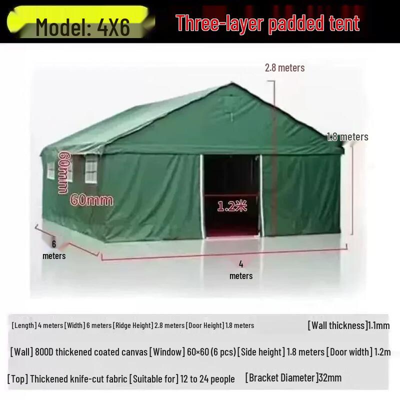 Heavy-Duty Insulated Outdoor Construction Tent