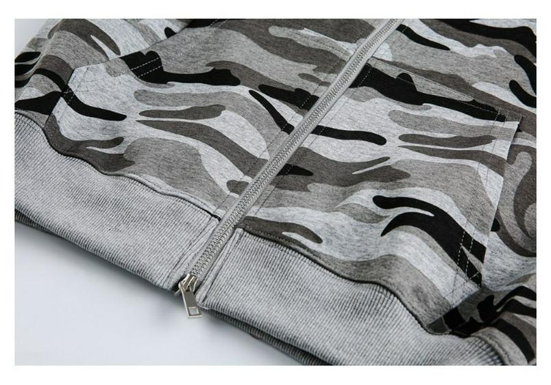 Cárdigan con capucha de camuflaje unisex QIYOU Primavera 2026