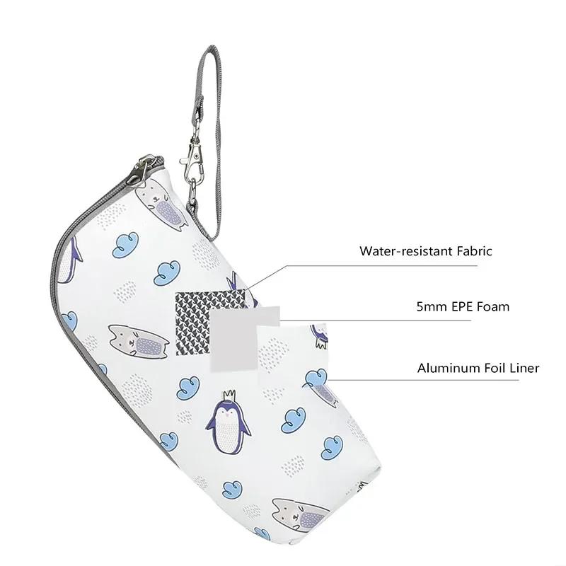Bolsa para Biberones Portátil Calentador de Biberones para Mamá Molde de Aluminio para Alimentación de Bebés Aislamiento Bolsa para Colgar en el Cochecito para Salidas
