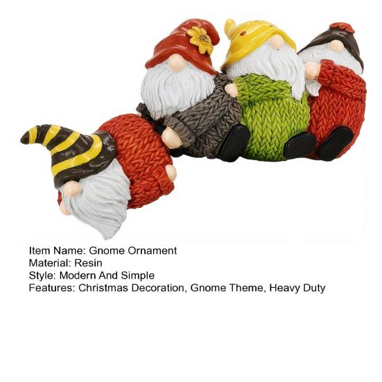 Christmas Gnome Shelf Sitter Statue Table Edge Hanging Four Faceless