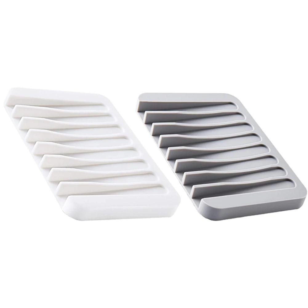 1/2pcs Bathroom Anti-slip Soap Box Kitchen Drain Soap Holder Storage Holder Silicone Self-draining Soap Holder Non-slip Mat