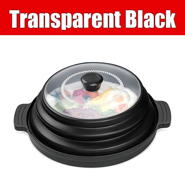 Collapsible Microwave Ovent Splatter Cover for Food with Tray Vented Silicone Splatter Guard Lid Plate Holder Kitchen Colander