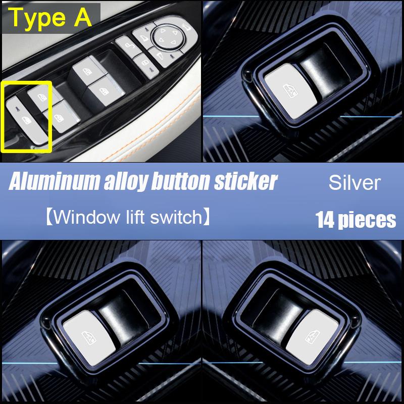 For BYD Seal  2024 Aluminum alloy button switch sticker gear shift panel Steering wheel Window lift Electric tailgate switch