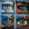 Creative Art Eyes Cushion Cover Soft Decorative Pillow Case Suitable for Bedroom Sofa Car Travel Use