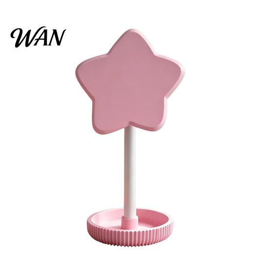 Girly Desktop Accessory Organizer Cute Star Headphone Stand with Storage Tray, 3D Printed PLA Headset Hanger & Desk Multifunctional Organizer, Macaron