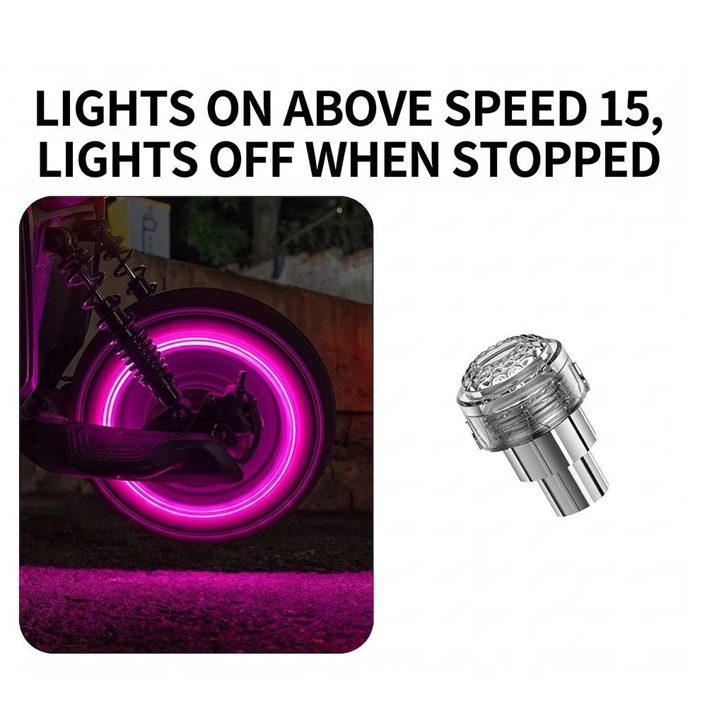 2Pcs Motion Sensor LED Neon Flash Lamp Single/Seven Colors Rim Strobe Warning Lamp Bicycle Tire