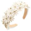 Delicate Leather Headband Comfortable Hairband Fashionable Hairbands Flower Headwear Hair Accessories for Everyday Wear  White
