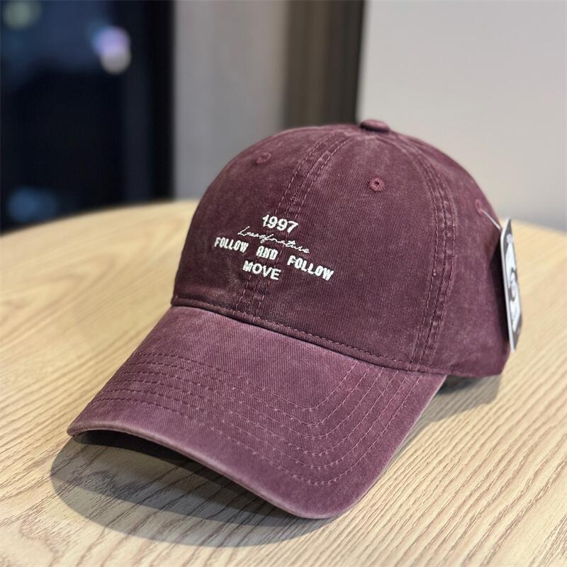 Outdoor Embroidery Alphabet Baseball Cap Male Female Youth Couple Student Soft Top Cap Washed Sun Cap