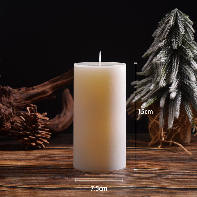 Classic Ivory Smokeless White Cylindrical Wedding Candles for Home and Restaurant Decor - Free Shipping