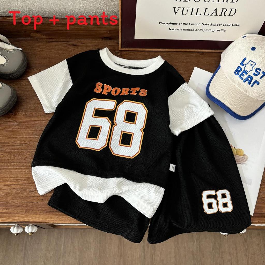 Childrens Summer Sports Outfit With Cartoon Pattern For Toddler Boys And Girls