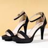 Comemore New High Heeled Sandals Women Summer Heels Sandal Glitter Black Pumps Classic Party Wedding Shoes on Platform Sandalias