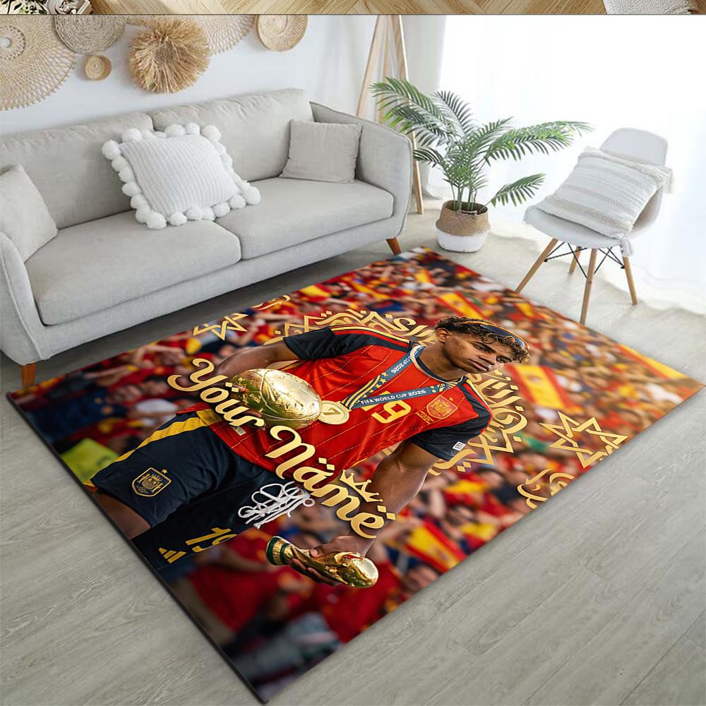 Lamin Yamal Customizable Name Area Rug Perfect For Entryway Balcony Hallway Outdoor Antislip Carpet Anime Office Decor Spiritual Gift