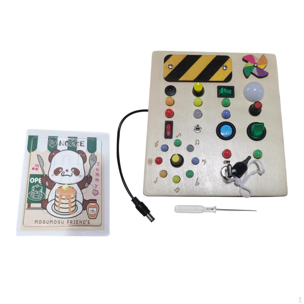Light up Busy Board Sensory Montessori Toy Switch for Activities Boys Girls