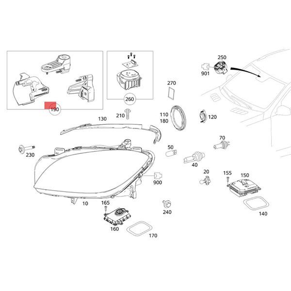 Mercedes-Benz Front Bumper Headlight Bracket Repair Kit (Pair): A1668200514, A1668200614