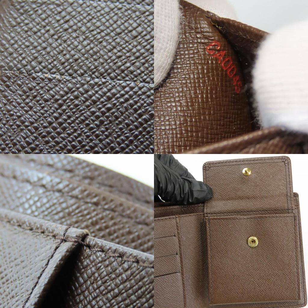 Used LOUIS VUITTON Bifold Wallet Porte BilletsCartes CrÃ©dit Monet N61665 Damier Ebene Brown Accessory