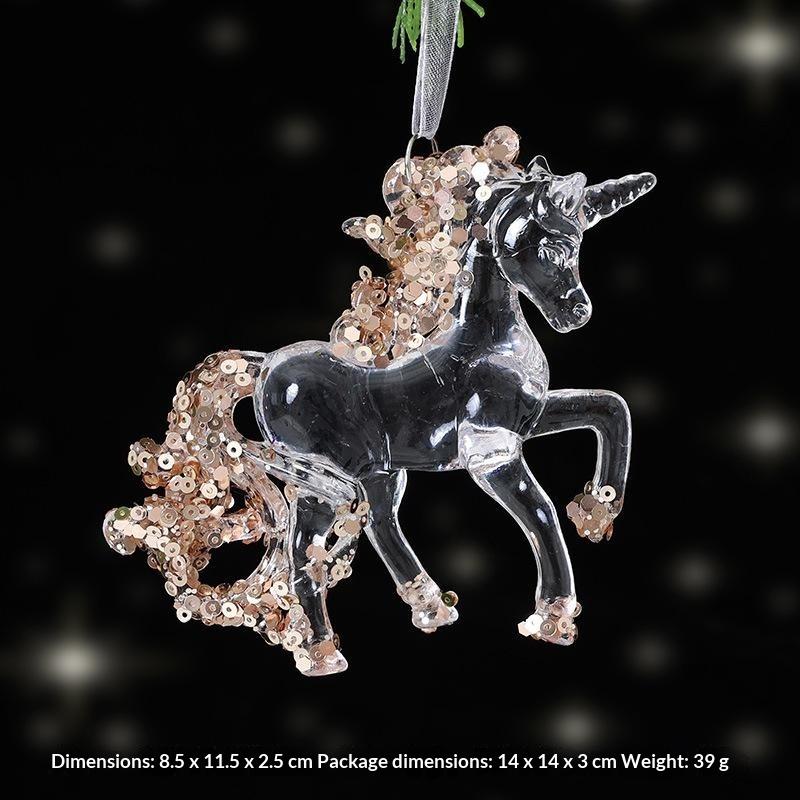 Green Glitter Christmas Hanging Ornament Sparkling Reindeer/High Heel/Tree /Snowflake Designs Pendants With Ribbon Decor
