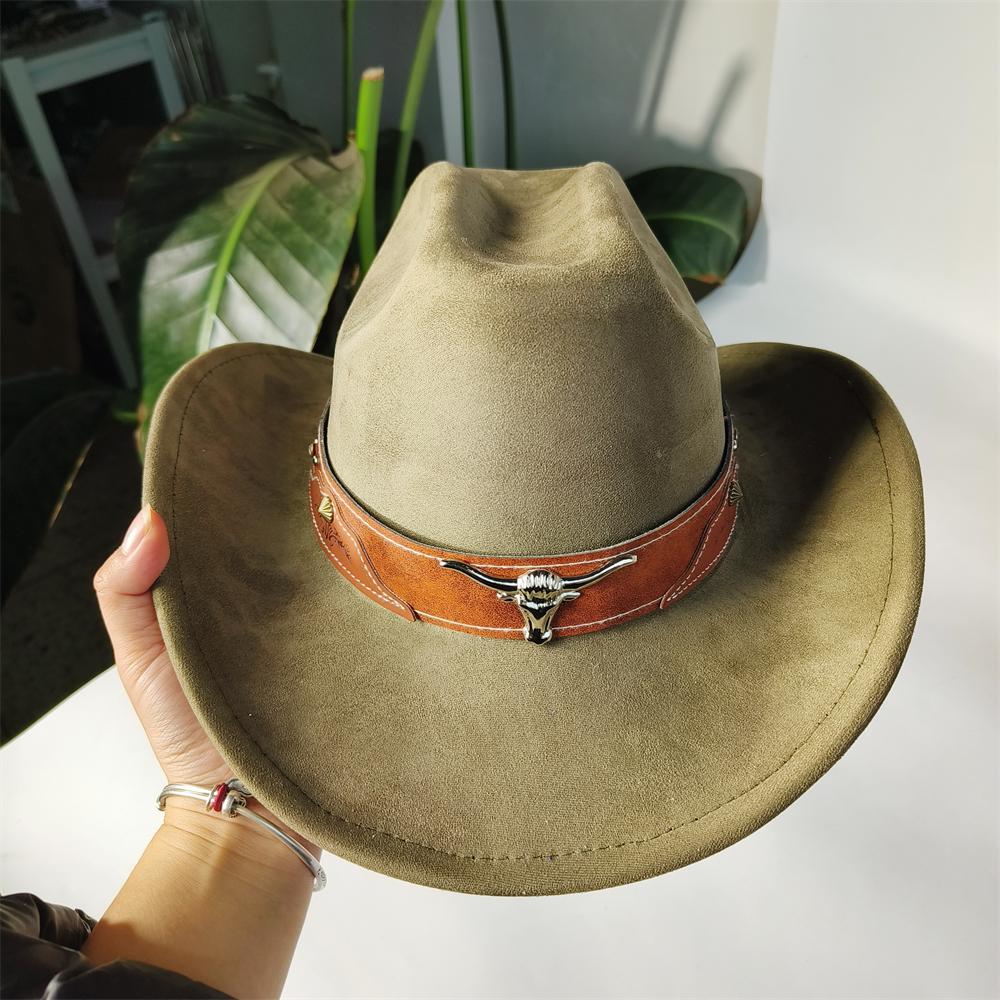 Sombreros de Cowboy Personalizados para mujer sombrero de cowboy retro hombres Sombrero de Mezclilla Estilo Cattleman Unisex Sombrero de Ante Ranchero para Hombre sombrero hombre