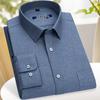 Men's Solid Color Pure Cotton Brushed Long-Sleeve Shirt