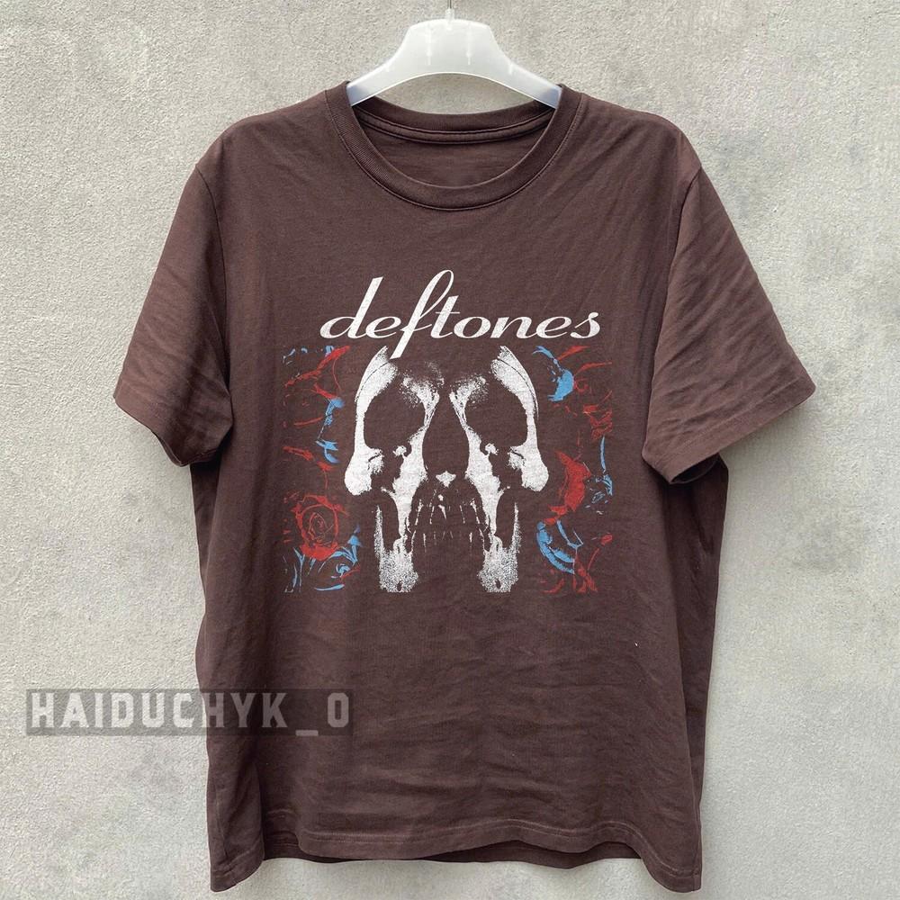 Deftones Rock Skull Bones Roses Punk Retro Unisex Russet T-shirt Size S-5XL Unisex T-Shirt L