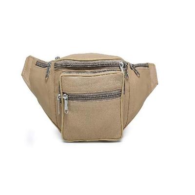 Noora Leather Beige for Men's & Women's Waist Bag Fanny Bag Travel Pouch Passport Holder