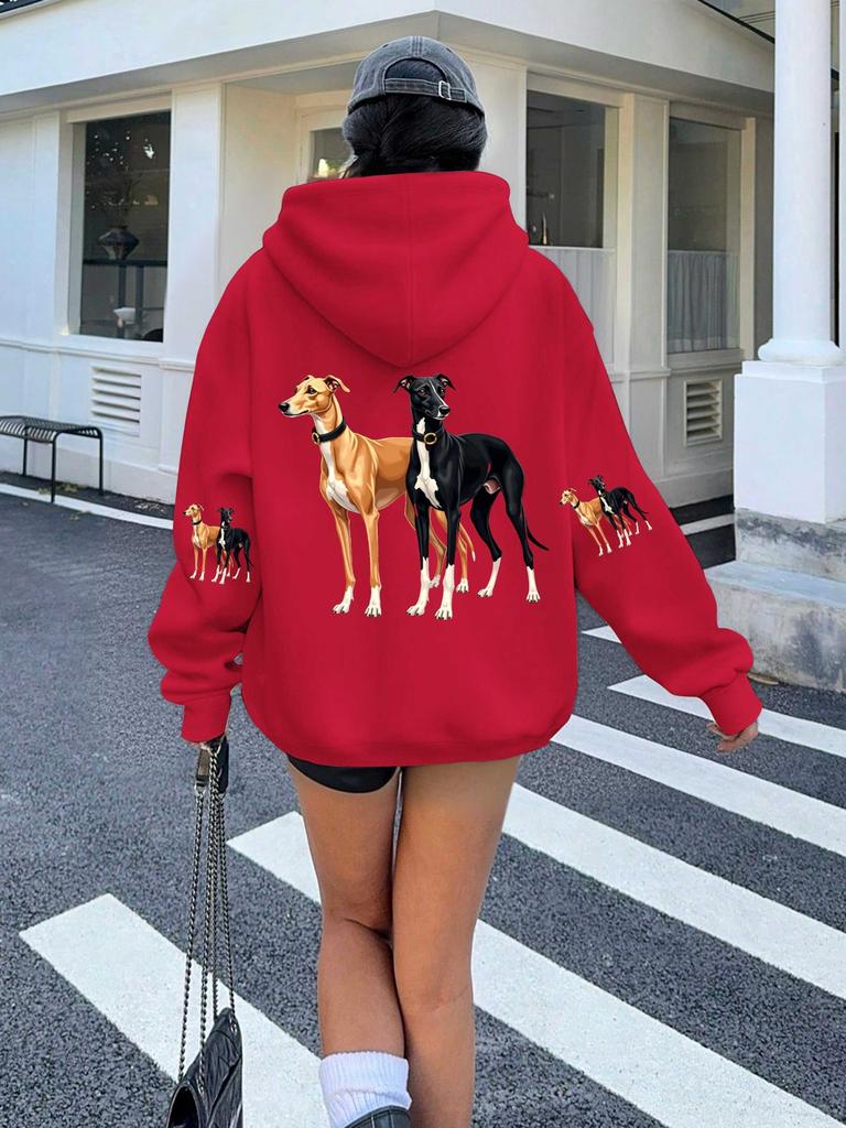 Zwei elegante Windhunde Damen-Hoodies