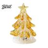 Glasornament für Bürotisch Handgefertigt Weihnachtsbaum Beleuchtete Figur Mini Leuchtend Weihnachten Einzigartige Feiertags-Sammlerstücke Nachtlicht Kunst Tischplatte