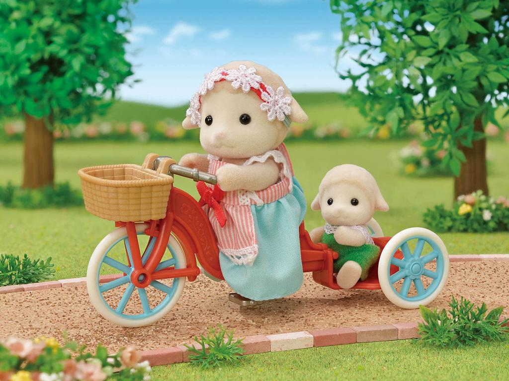Sylvanian Families Amusement Park Shop Popcorn ST Mark Certified Toy Dollhouse for Ages 3 and Sylvanian Epoch "Ponpon! Cycle" Mi-90 Up, Families,