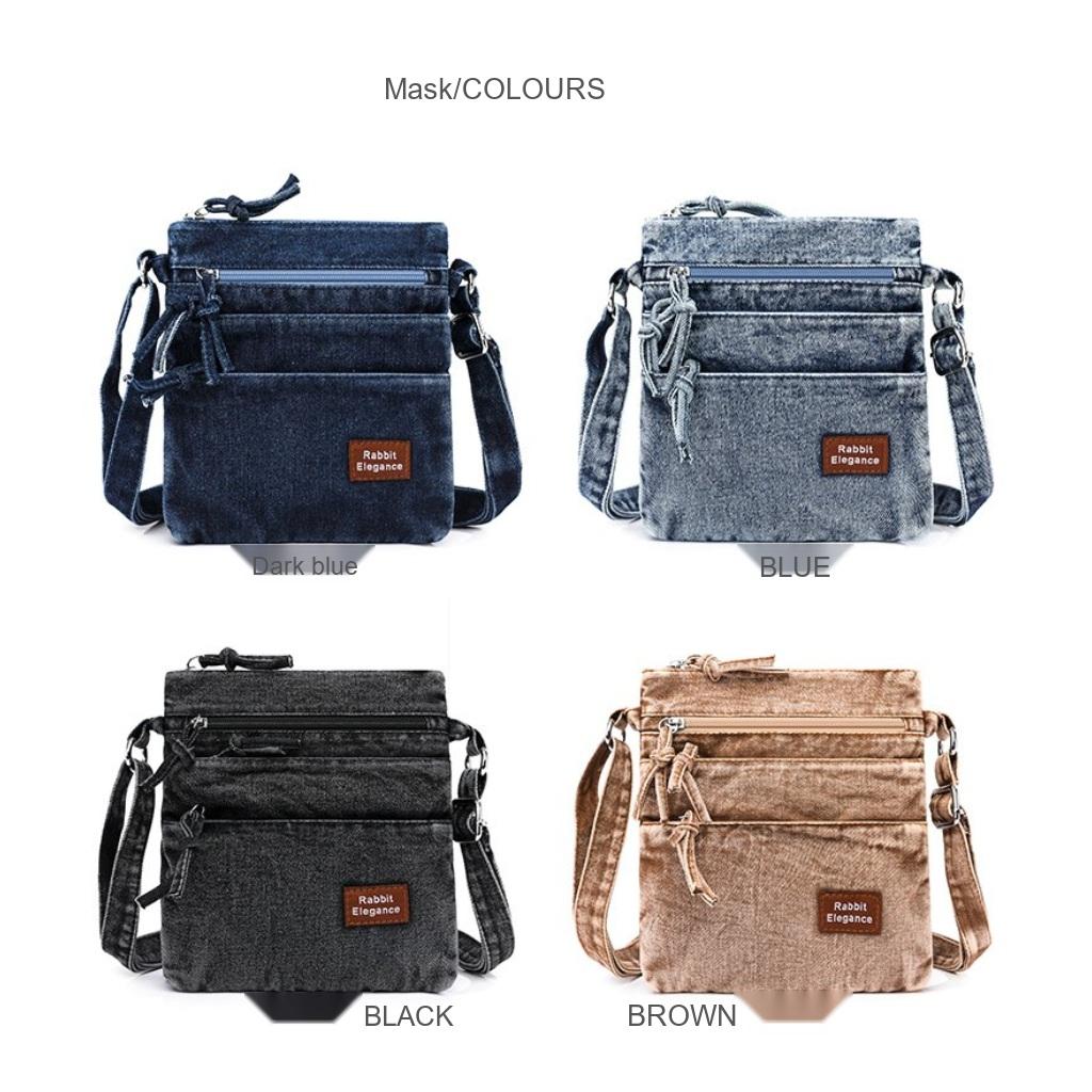 Xeie Thuk Borsa a Tracolla Unisex Denim Multi Scomparto Quotidiana