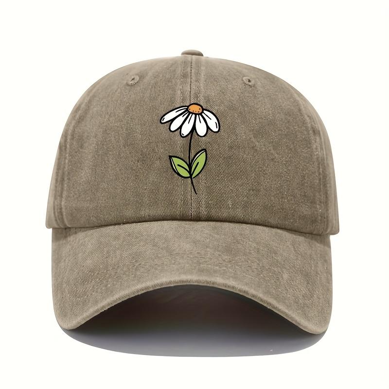 Baseball Cap with Simple Flower Pattern Print Design for Both Men and Women, Suitable for Outdoor Travel and Leisure Travel